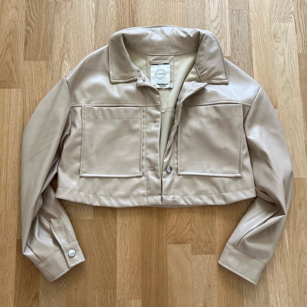 Stoosh Faux Leather Cropped Jacket - Size Medium *Great Condition*